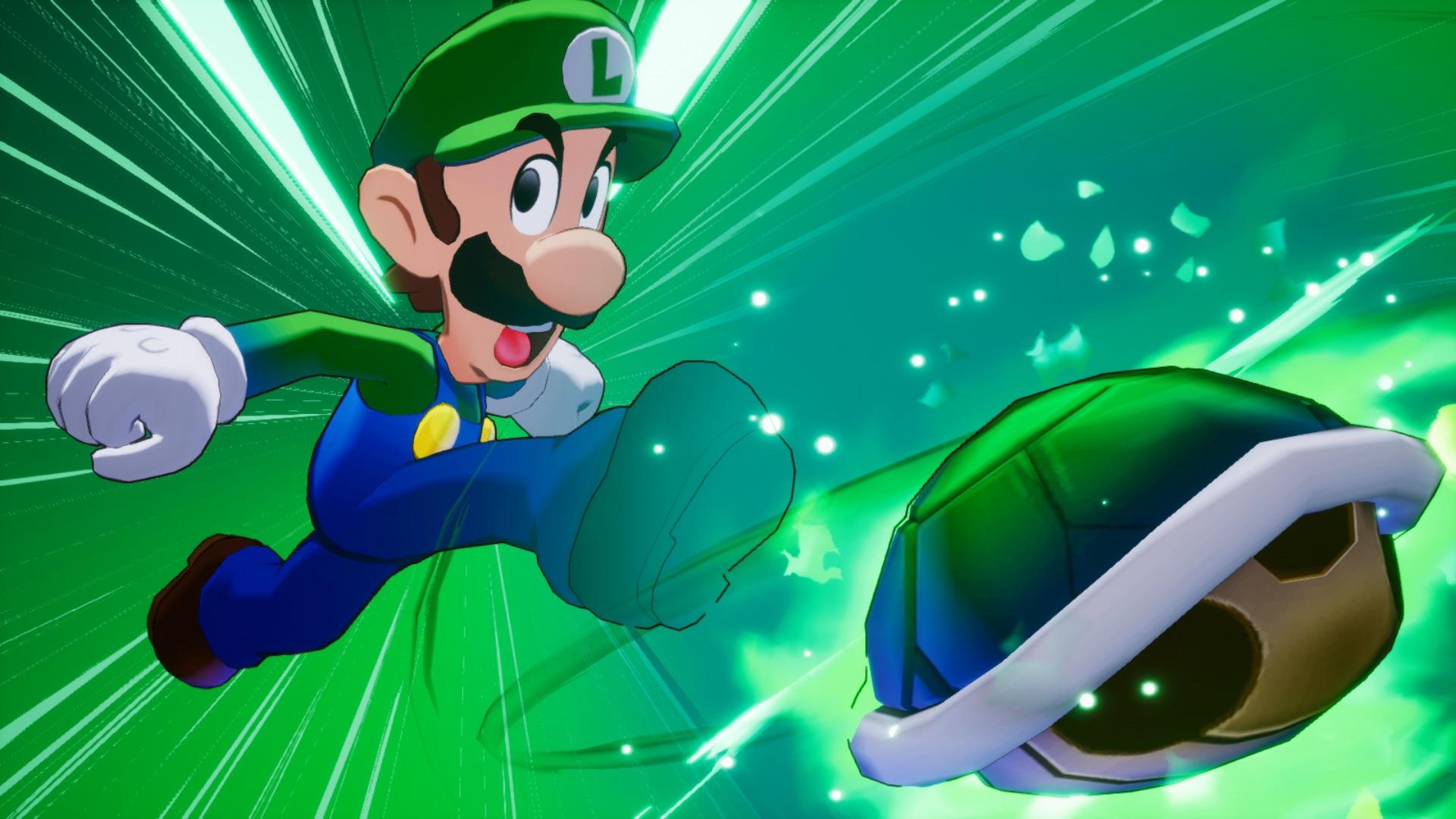 Luigi uses the Green Shell Bros. move